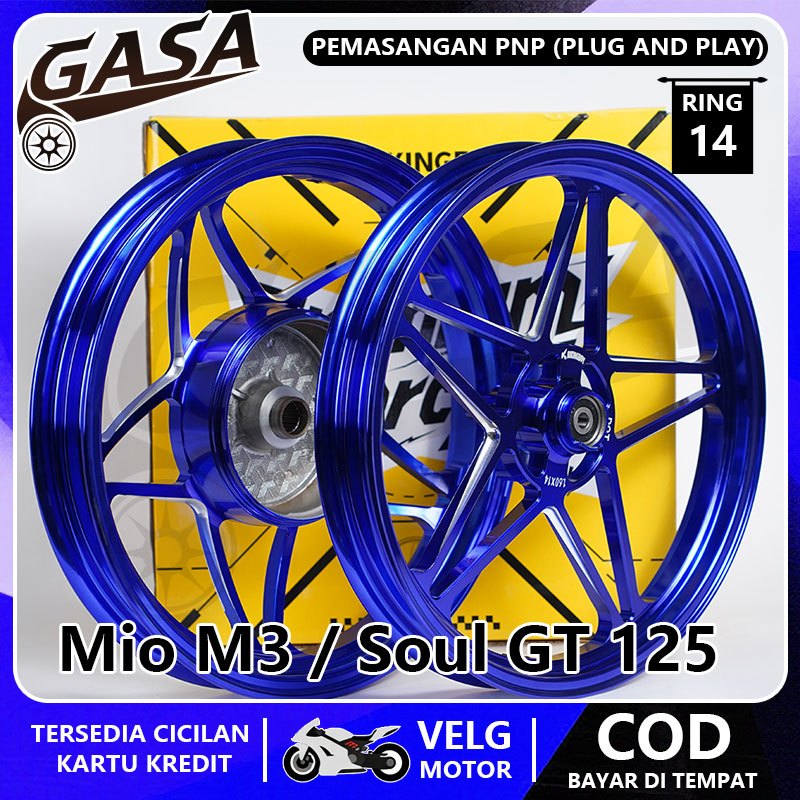 VELG BIKINGBOY Bintang Lima RING 14 untuk Mio M3 / Z / MIO SOUL GT 125 VELG RACING CNC ALLOY RINGAN 
