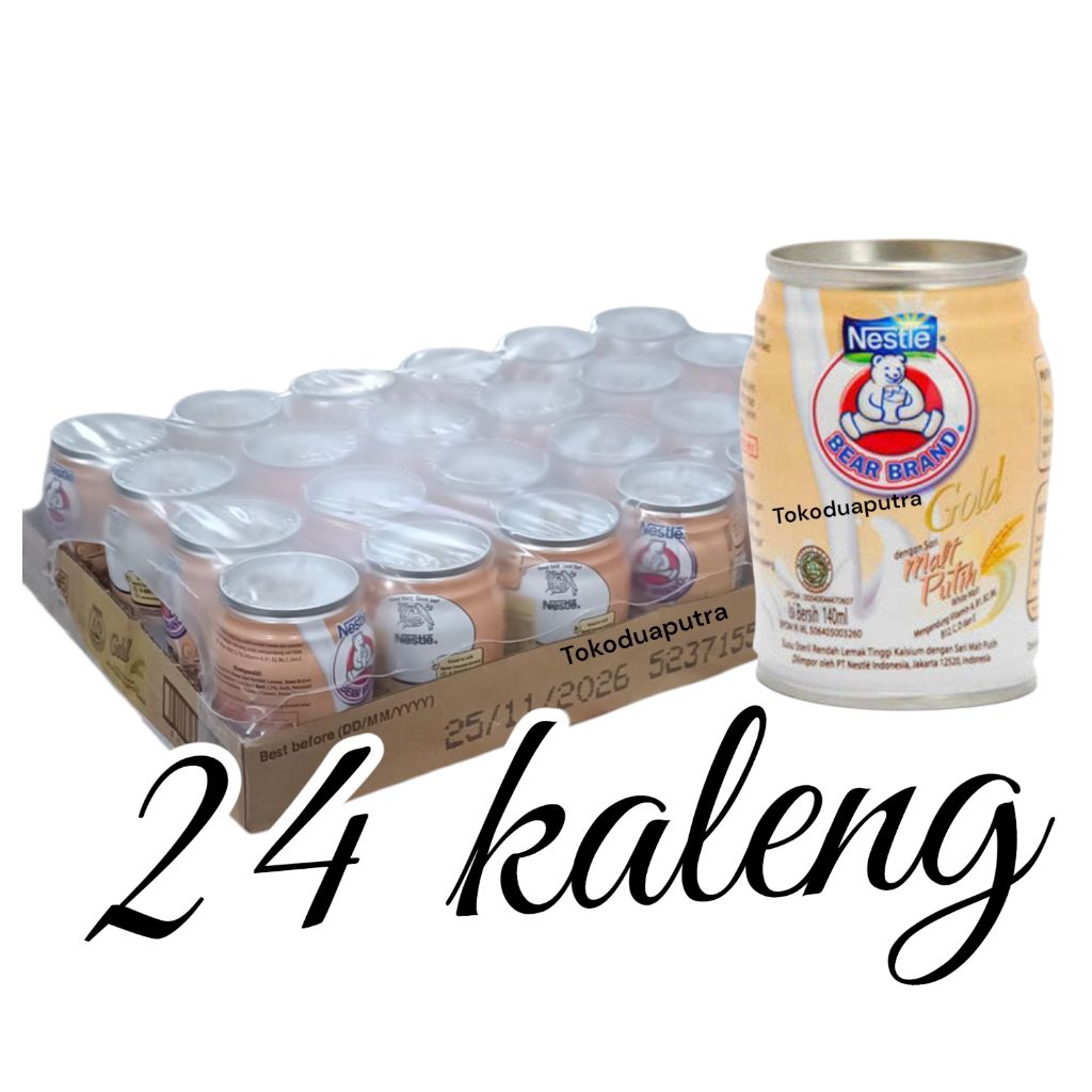 Nestle Bear Brand gold / Susu Beruang bear brand Gold White Malt 140 Ml X 24 Kaleng