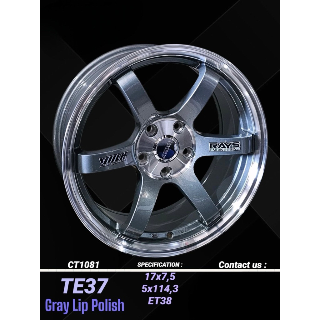 velg mobil te37 ring 17 lubang 5x114,3 untuk innova grandmax hrv terios xpander ertiga l300 camry