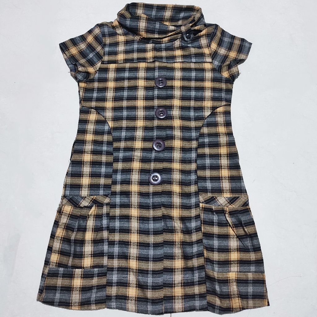 Dress Midi Wanita Casual Lengan Pendek