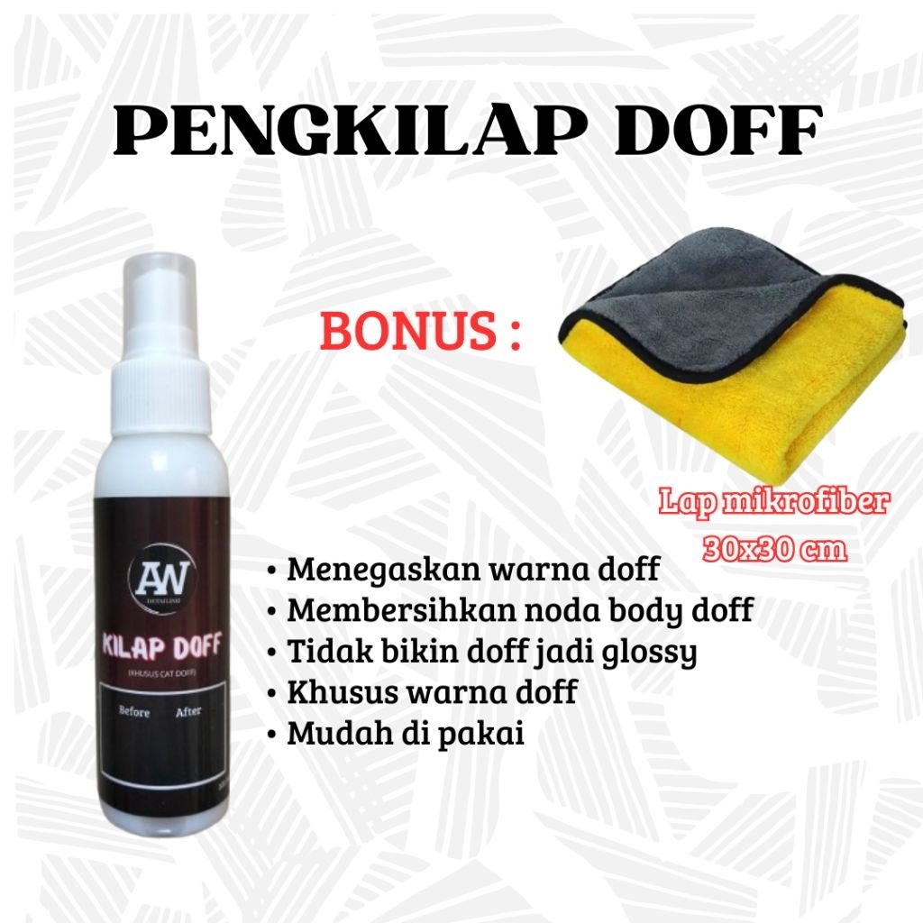 Kilap Doff / Pengkilap Doff Menegaskan Warna Doff body motor mobil helm