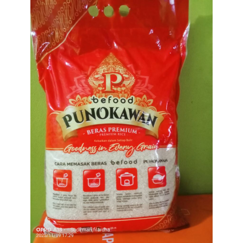 Beras Premium Punokawan 5Kg | befood punokawan | Halal | Berkualitas Premium