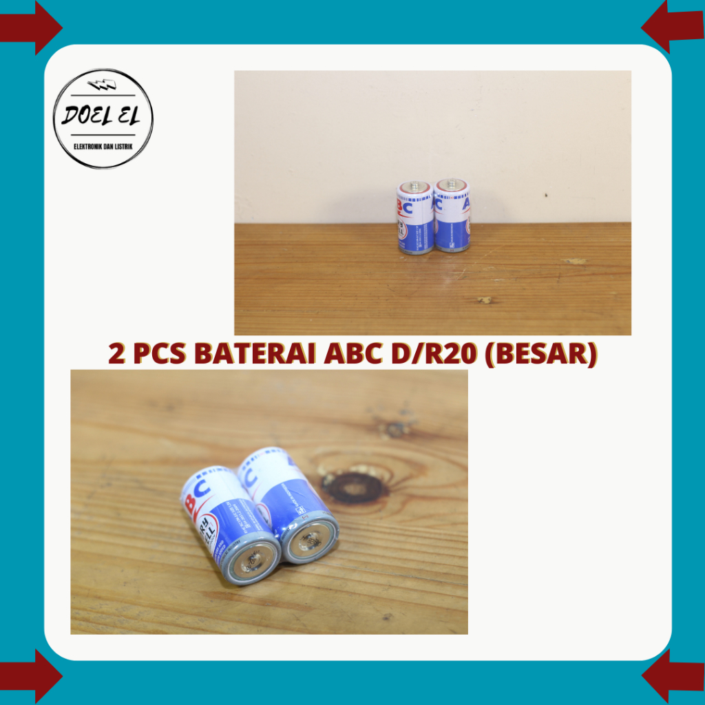 2 PCS BATU BATERAI ABC TANGGUNG D/R20 | BATU BATERAI ABC