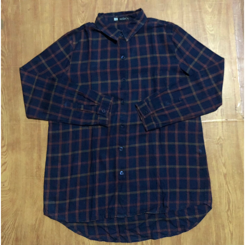 KEMEJA GEELA MOTIF KOTAK BLUE NAVY SIZE S