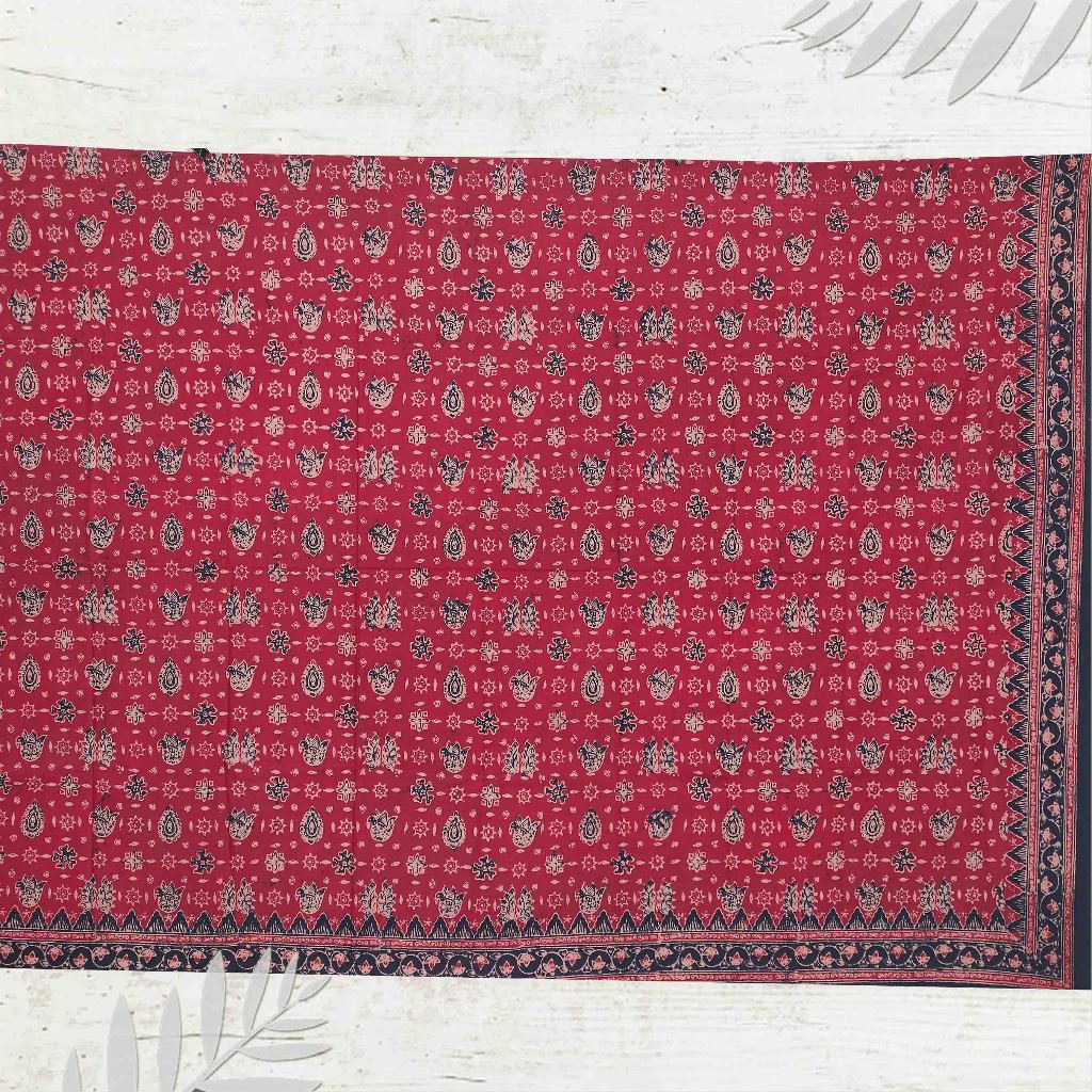 Batik dasar katun halus jambi Motifangso kombinasi merah Katun Asli | dasar bahan baju (Panjang.2m L