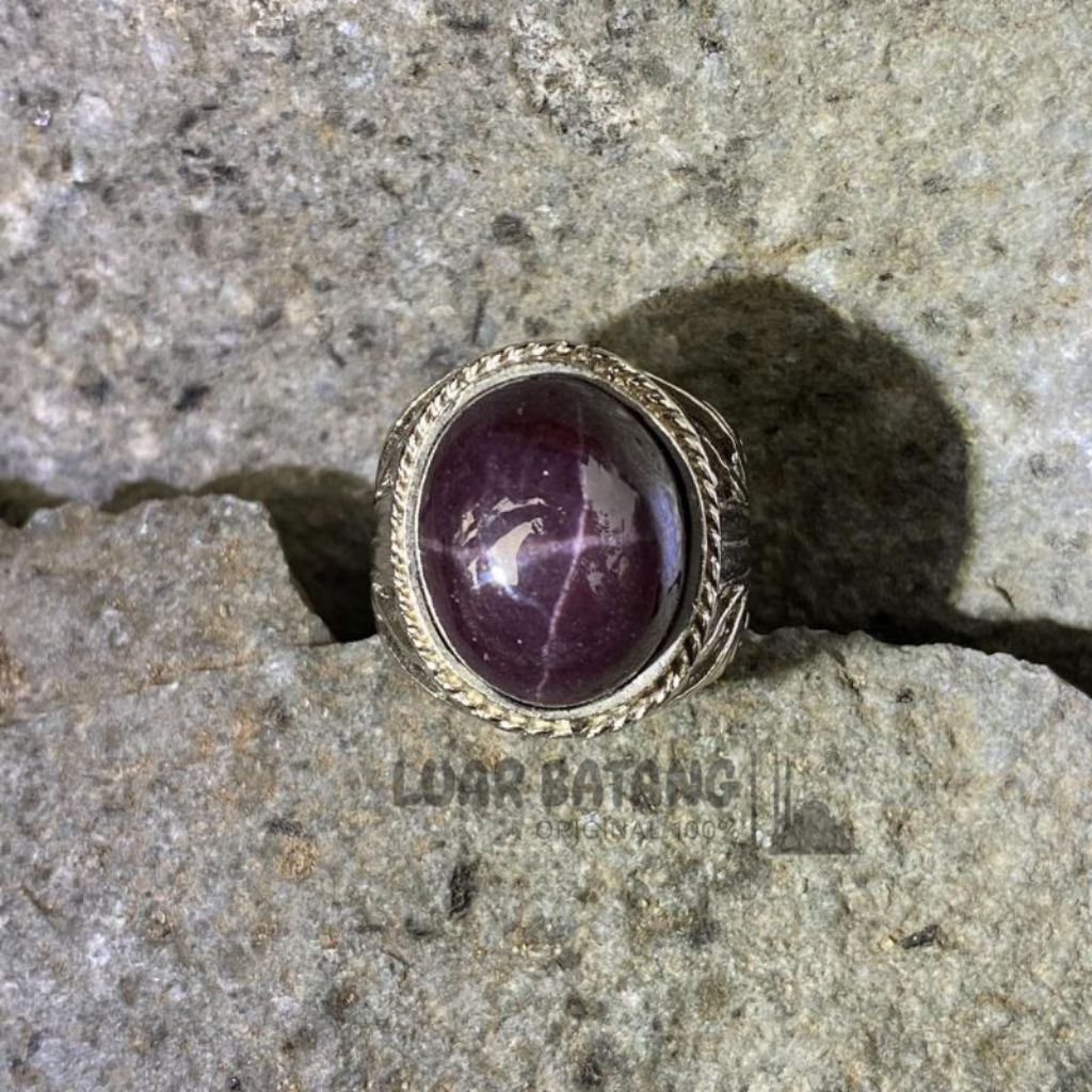 Cincin Batu Akik Garnet Star 100%asli Natural