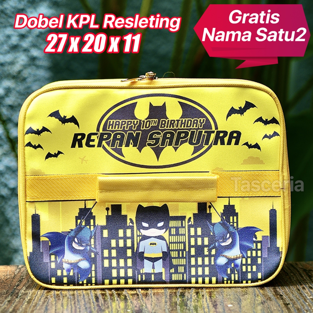 Tas Bekal Anak Sekolah Custom BatmanTas Ulang Tahun Anak Launch Bag Custom / Tas Kotak Makan Anak Cu