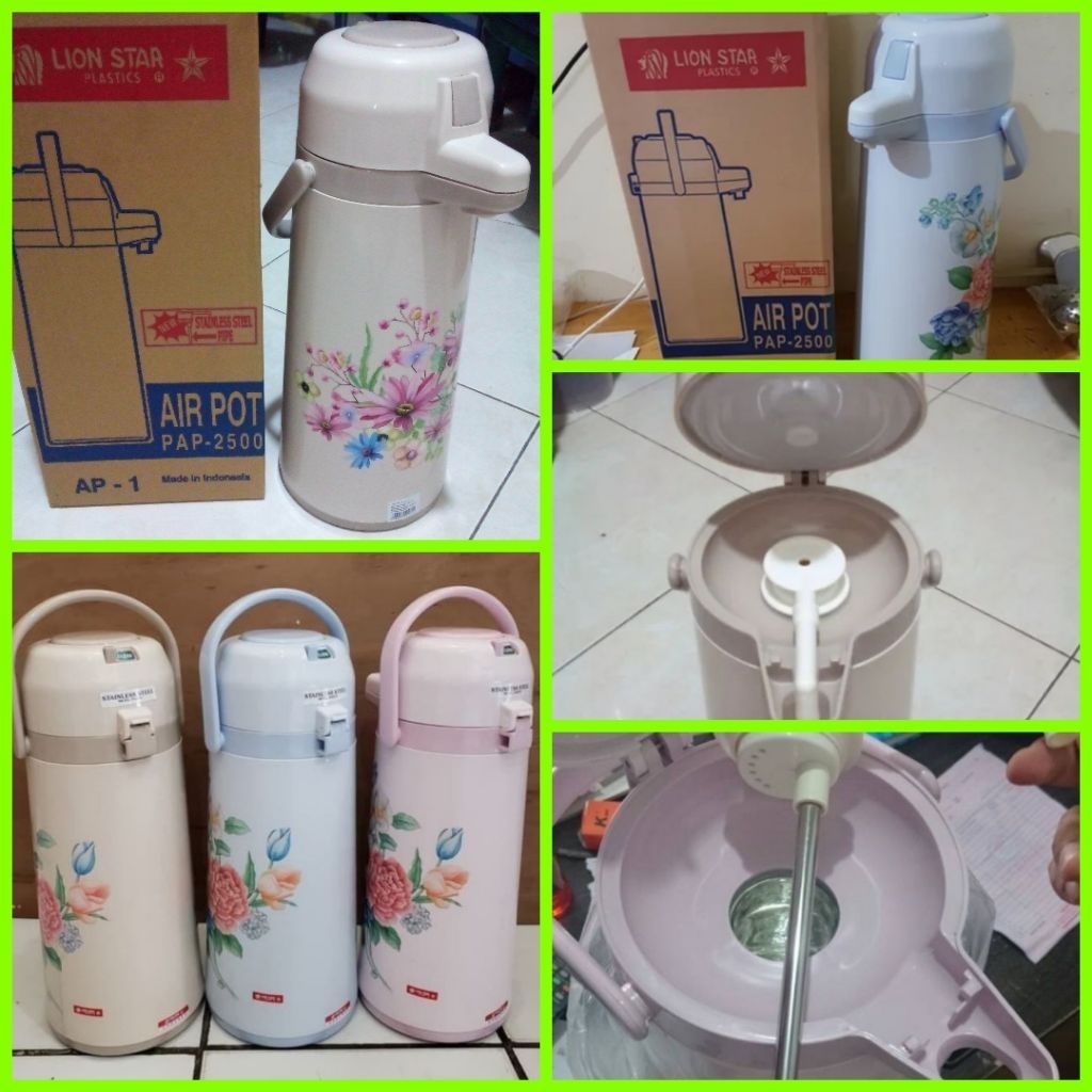 termos air panas termos pencet LION STAR kapasitas 2.5 Liter