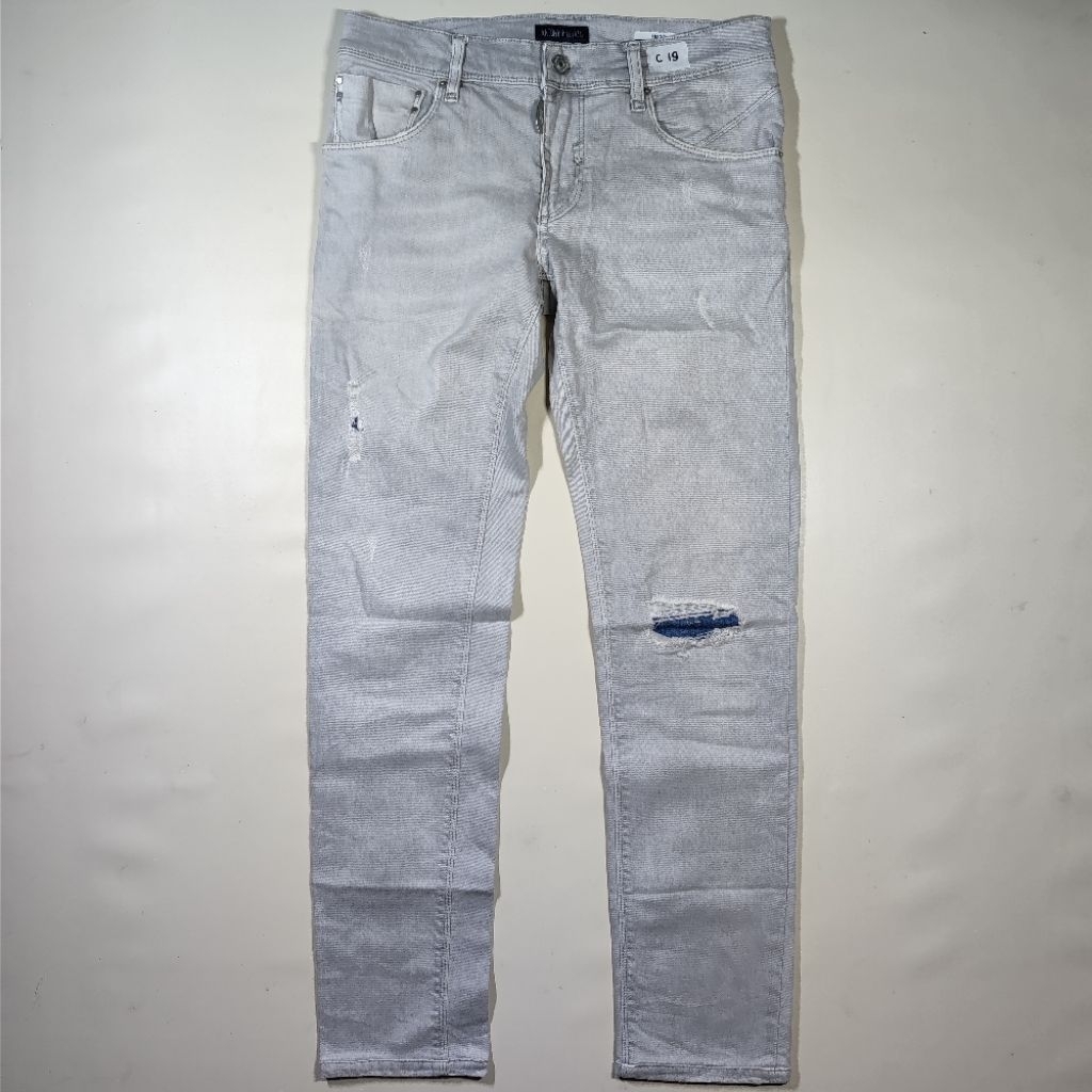 (MOHON BACA DESKRIPSI) ANTONY MORATO ITALY GREY RIPPED STRETCH JEANS