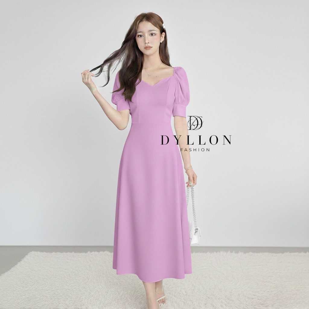 Df -Dress Syahira Scuba Polos - 2Ukuran M L - Dress Wanita Scuba Pesta Natal