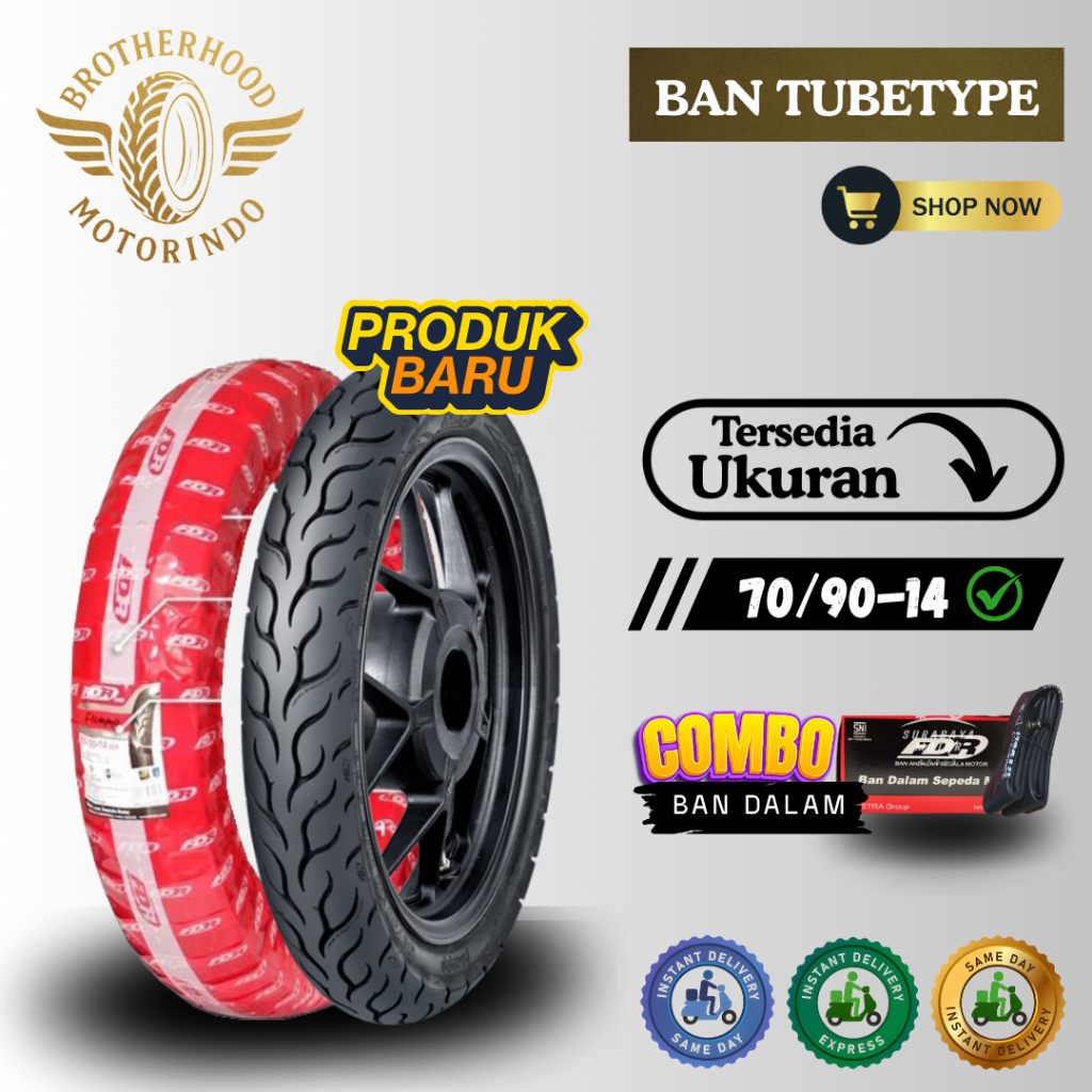 BAN FDR FLEMMO TUBETYPE 70/90-14 / BAN FLEMO NON TUBLES FDR / BAN MOTOR TUBETYPE RING 14 / BAN RING 