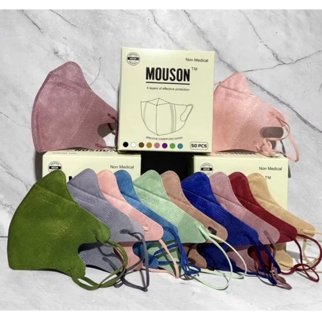 Masker Duckbill Mouson Mix Warna Isi 50 pcs | Masker Mouson Duckbill