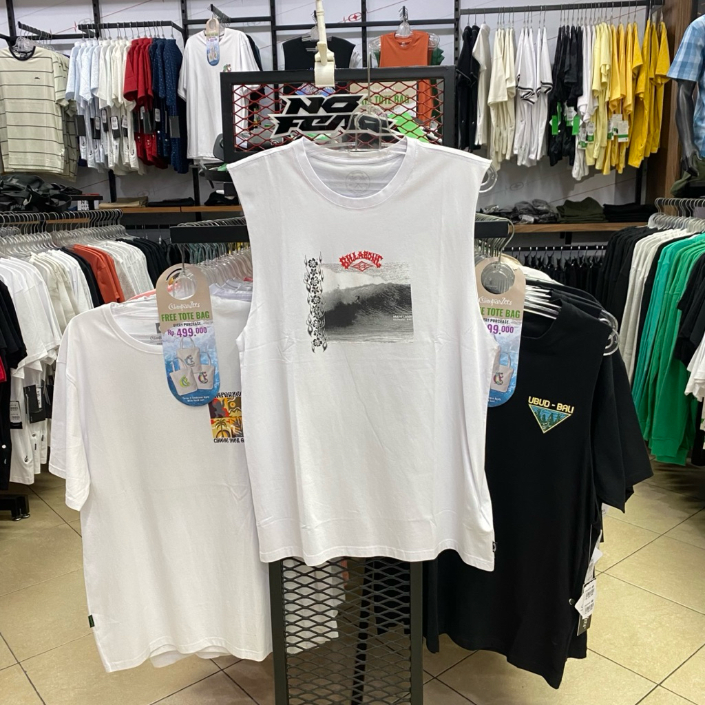 Kaos Singlet Billabong Bali Centerfold White Tank Original