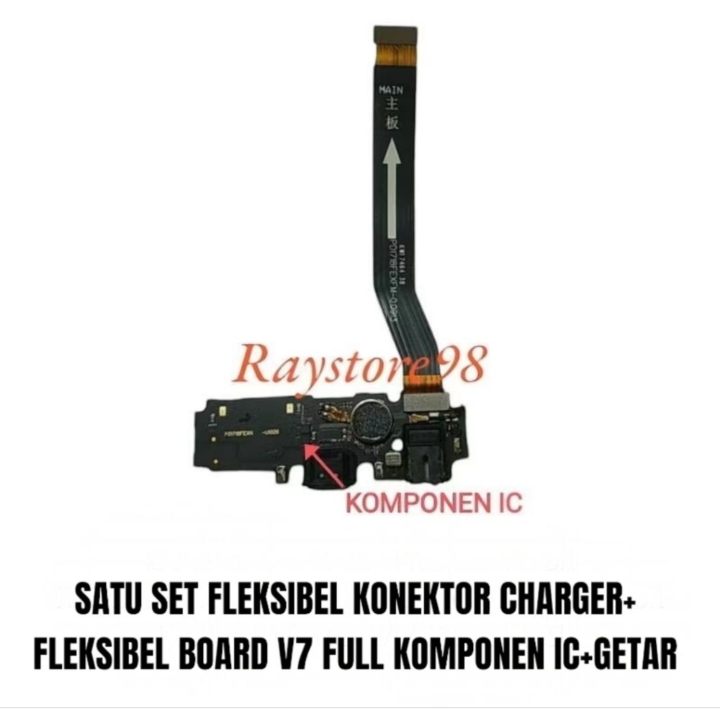 Satu Paket Fleksibel Charger + Board V7 ORIGINAL FULL KOMPONEN IC + Viberator Sipker Bulat Flexibel 