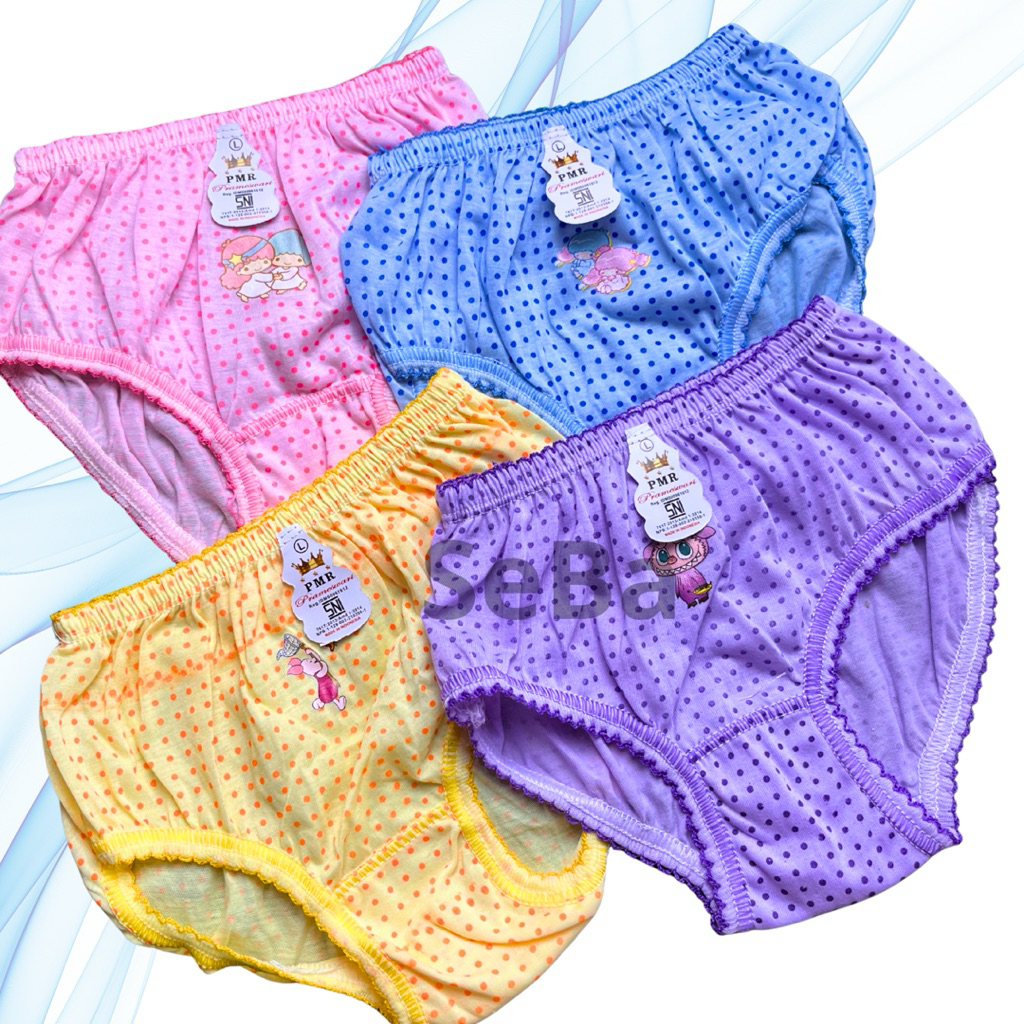 6pcs CD ANAK CEWEK KATUN KARET LEBAR / CD PMR YAYAN BOCIL / CD ANAK CEWEK MURAH ANAK CEWEK 1-6TAHUN