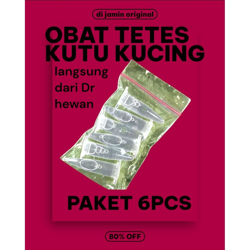 DETICK PAKET 6 PCS TAR obat testes kutu kucing asli ampuh 100%