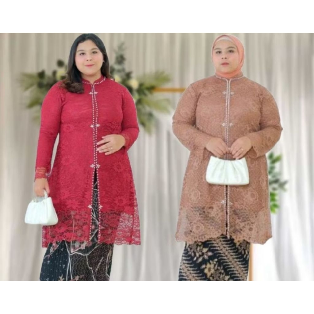 Atasan Kebaya Tunik Brokat moderen Baju Acara Kondangan Masa Kini