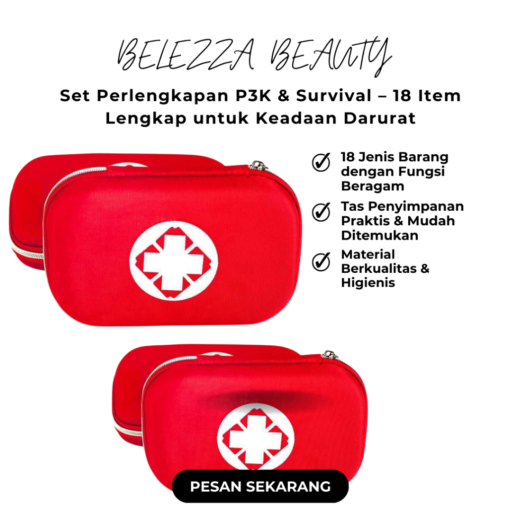 Belezza First Aid Kit B33158: Set P3K Lengkap 18-in-1, Siap Hadapi Berbagai Situasi