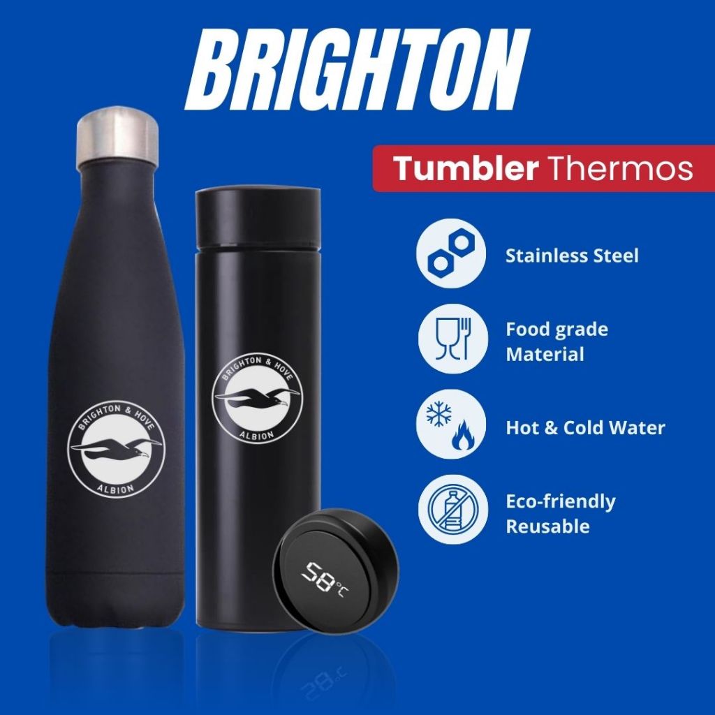 BRIGHTON - TUMBLER TERMOS CUSTOM DESAIN LOGO BRIGHTON & HOVE ALBION