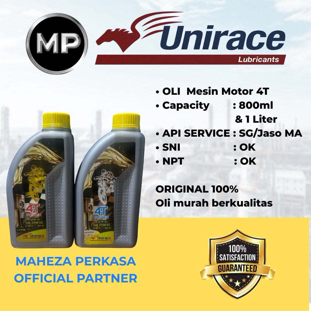 Oli Mesin Motor Unirace 4T Sae 20-50 Oli Motor Non Matic 4T