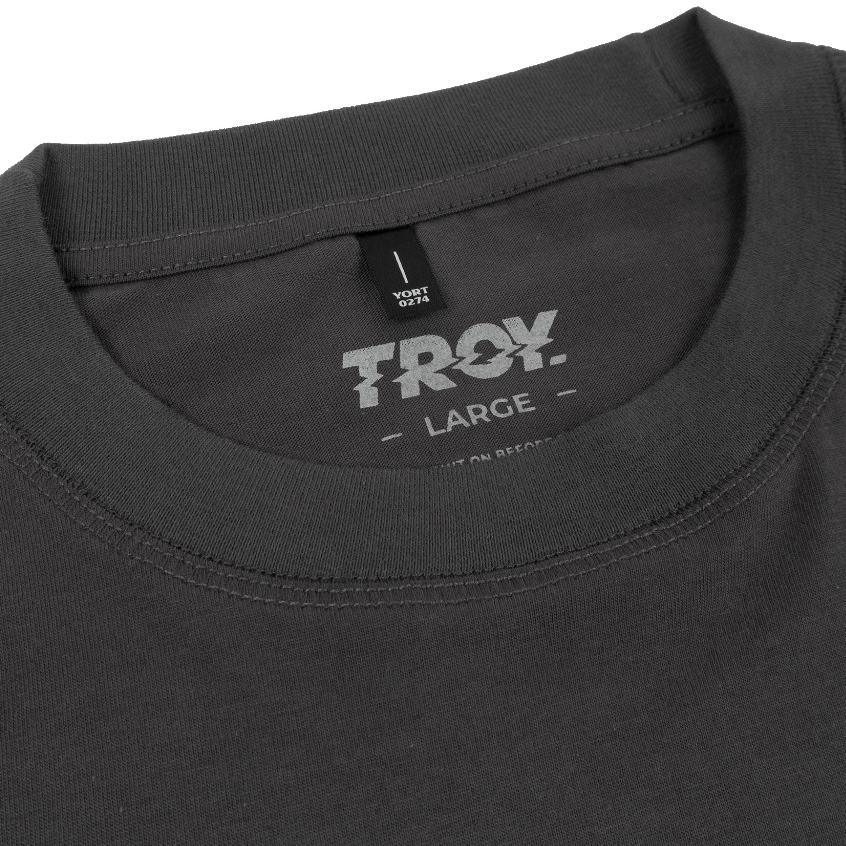 Troy Company Boxy Pocket Oversize Tshirt Dark Grey Basic - Kaos Boxy Pocket Oversize Polos Abu Gelap BKD 2613