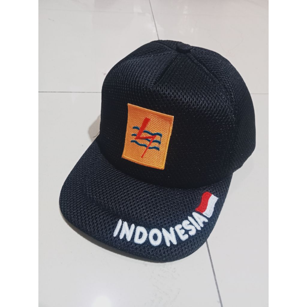 TOPI PLN BAHAN FREE BORDIR NAMA