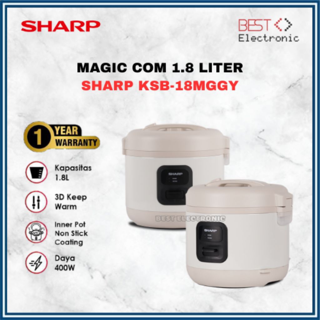 SHARP RICE COOKER NEW / MAGIC COM KSB18MG / KSB18 MG / KSB 18MG GY 1,8 LITER ORIGINAL