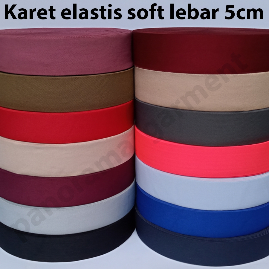 karet elastis 5cm motif warna meteran