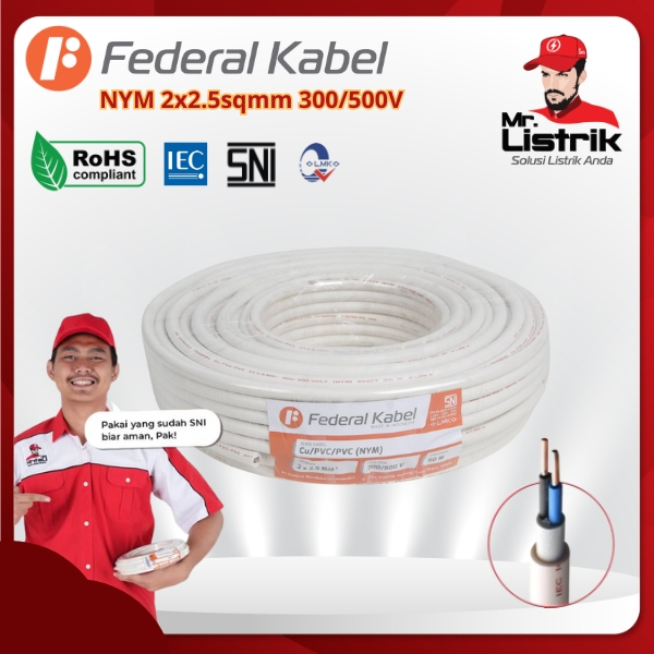 Federal Kabel NYM 2x2.5mm² 100 Meter