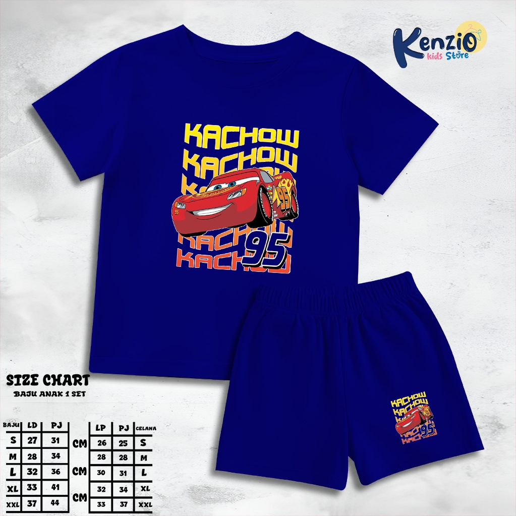 Baju Setelan McQueen 95 Anak Laki Laki - Kaos Distro Karakter McQueen 95