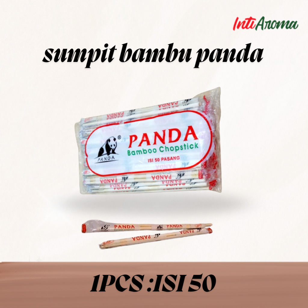 Sumpit panda/sumpit bambu/sumpit kayu bambu dimsum isi 50