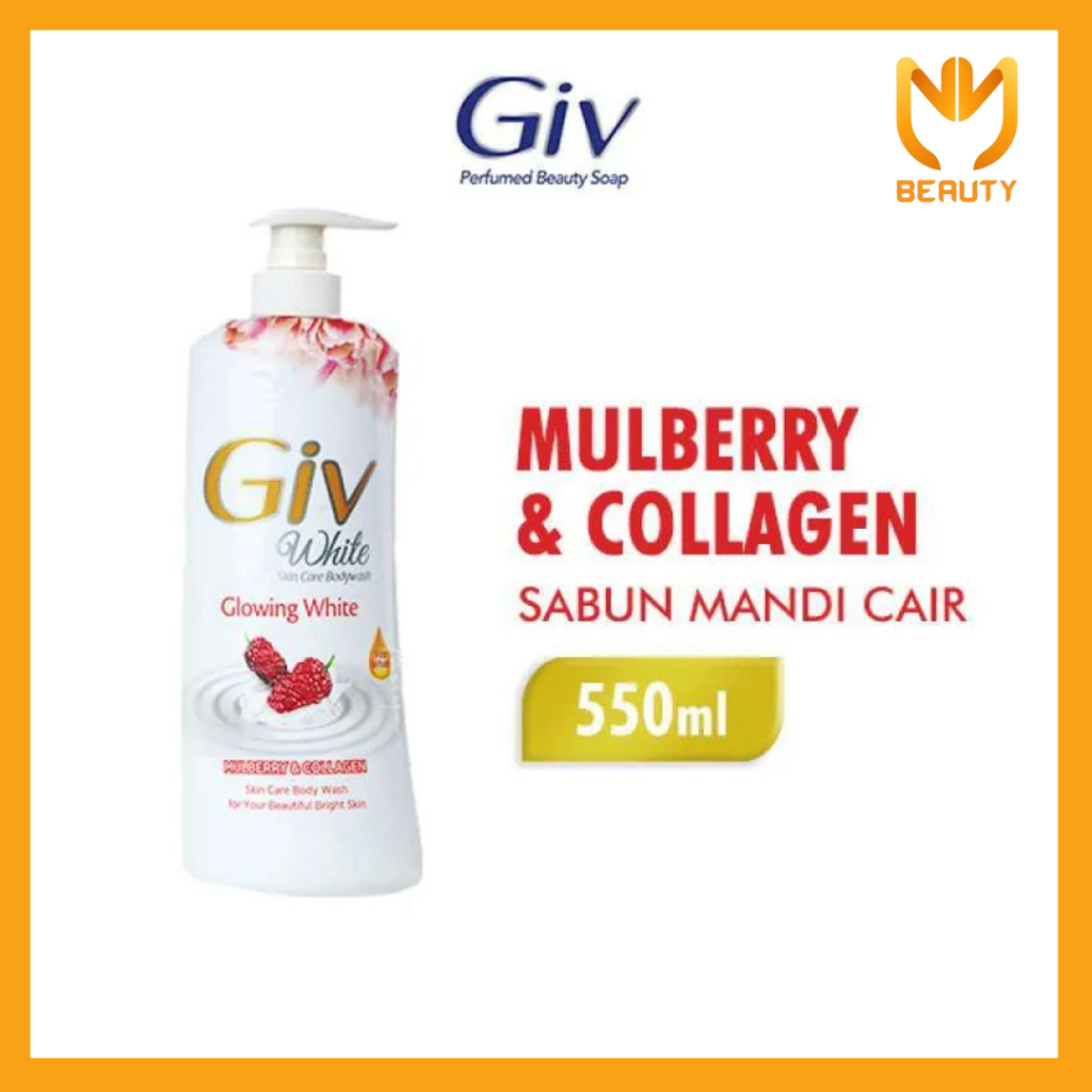 -MMBEAUTYMART- Giv White Sabun Mandi Cair Mullberry & Collagen Botol 550ml