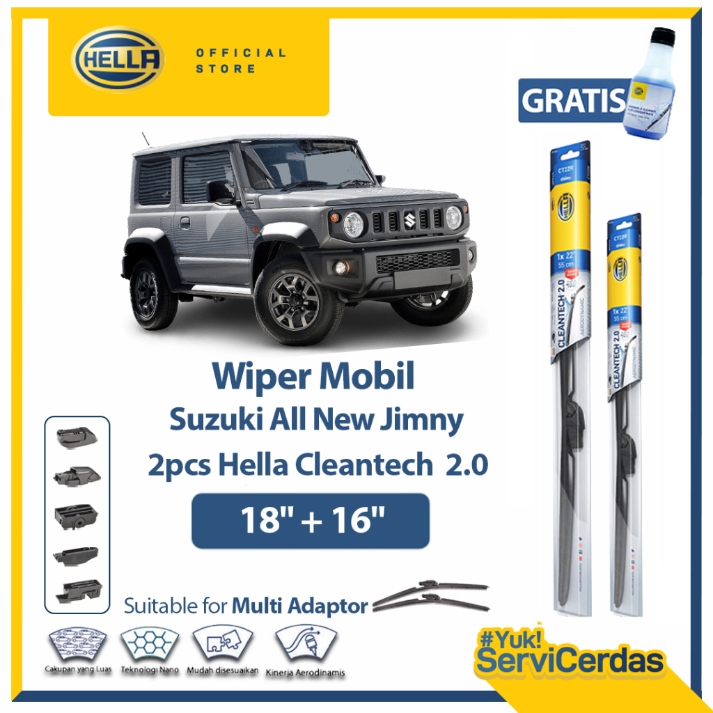 Wiper Mobil SUZUKI Jimny (18”+16”) - HELLA Cleantech 2.0