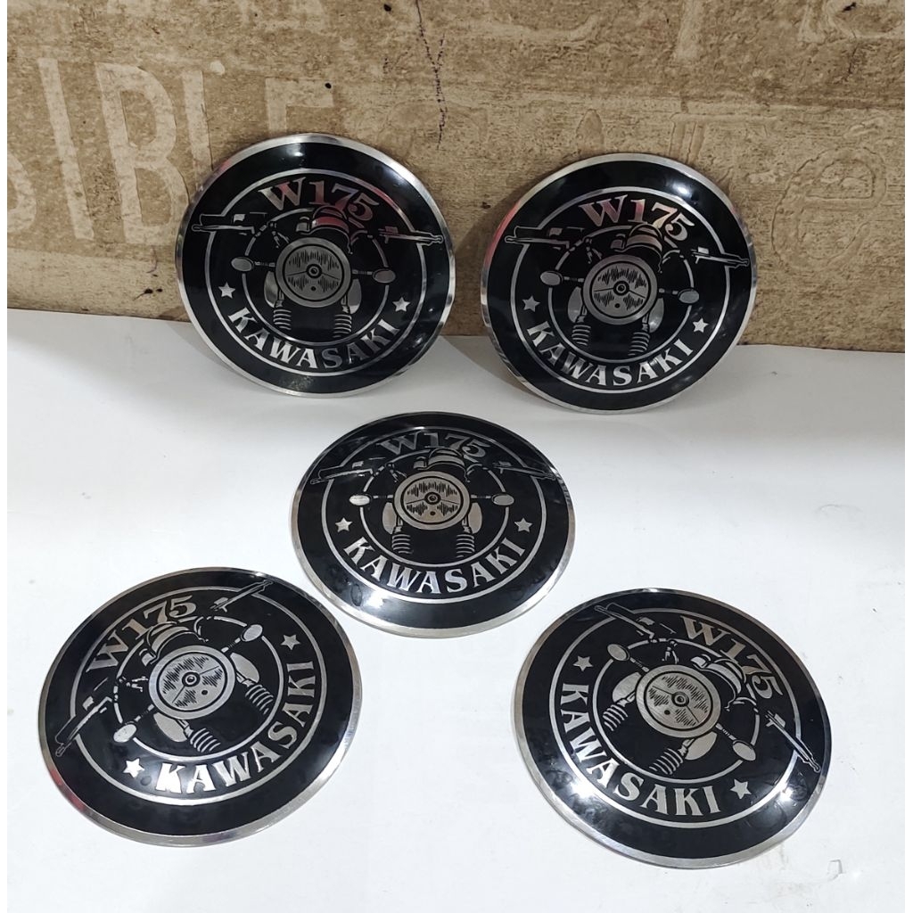 Emblem Logo Aksesoris Custom Kwski  W 175 Diameter 8 Cm Stainless Anti Karat