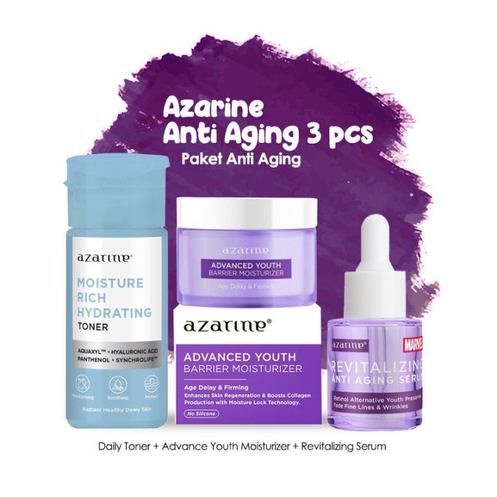 BEST SELLER[KILIK VARIAN] AZARINE PAKET Anti Aging kerutan Garis Halus Flek Hitam Wajah