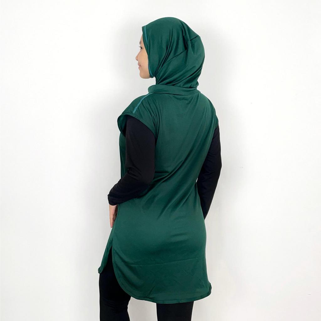 LAGA Outer Rompi Olahraga/Atasan Tunik Olahraga Wanita/Luaran Baju Senam Olahraga Wanita Muslimah