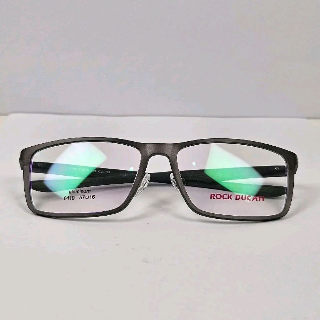 Frame Kacamata Pria ROCK DUCATI 6119 Gun Metal – Frame Persegi Panjang Aluminium Premium 57mm Ringan