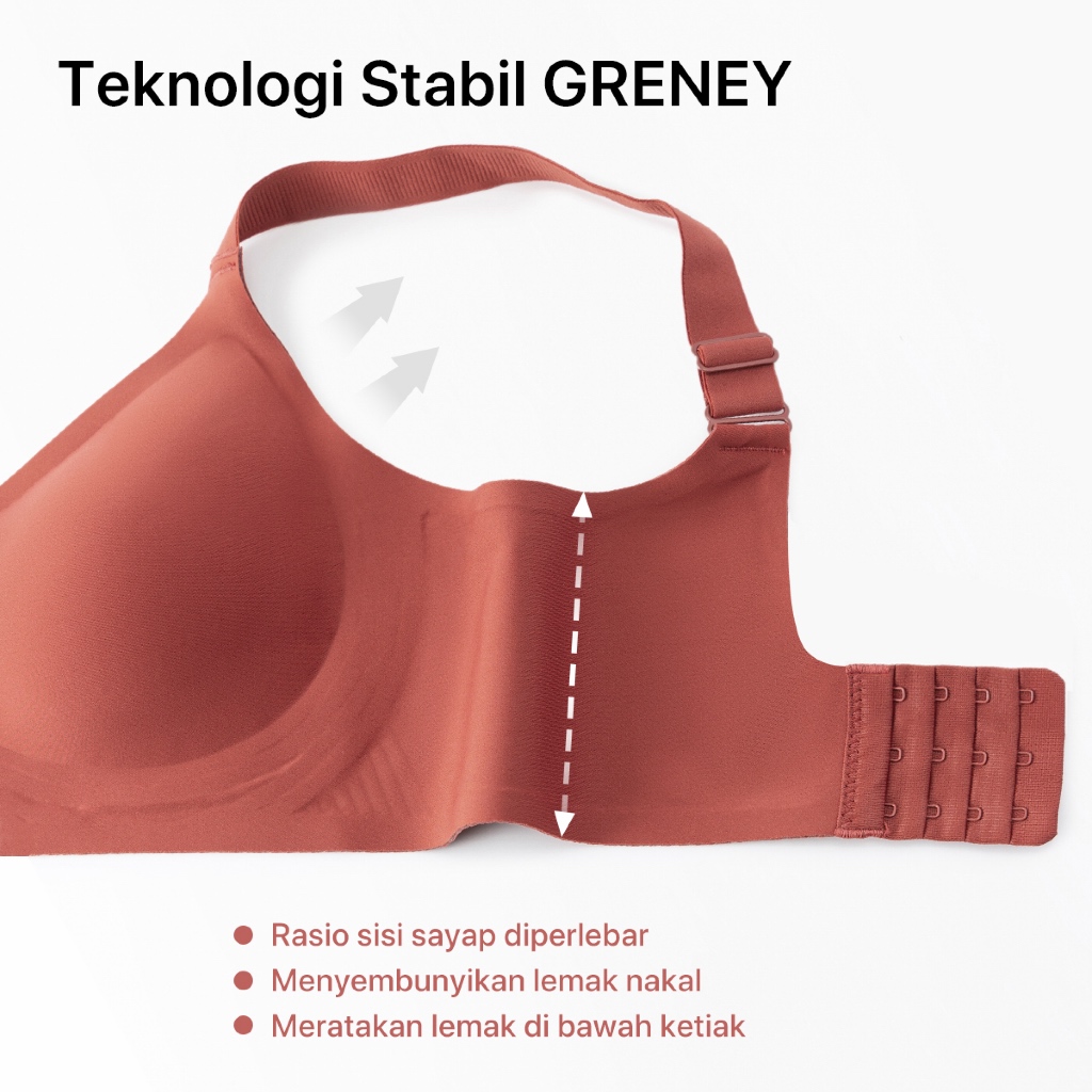 CUCI GUDANG GRENEY - Set Bra Big Size Tali Lebar Bergesper Tanpa Kawat Tanpa Busa Bra Push Up Jumbo