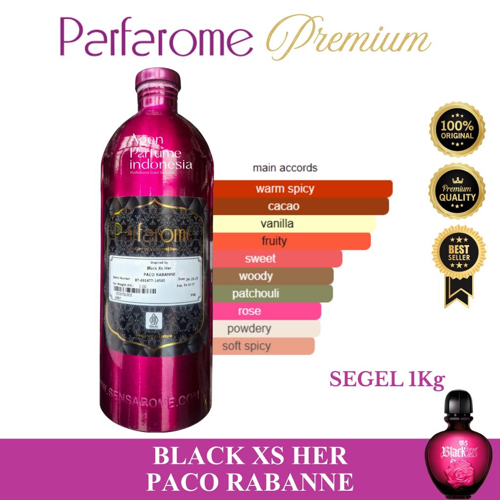 BLACK XS FOR HER PAKORABANNE By PARFAROME PREMIUM Segel 1Kg
