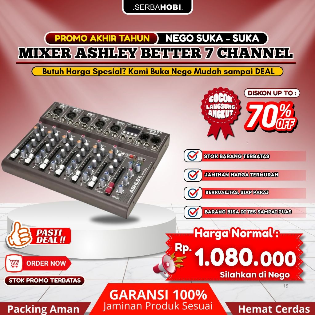 Ashley Better 7 USB Bluetooth 7 Chanel Mixer / Mixer Ashley Better 7 Channel