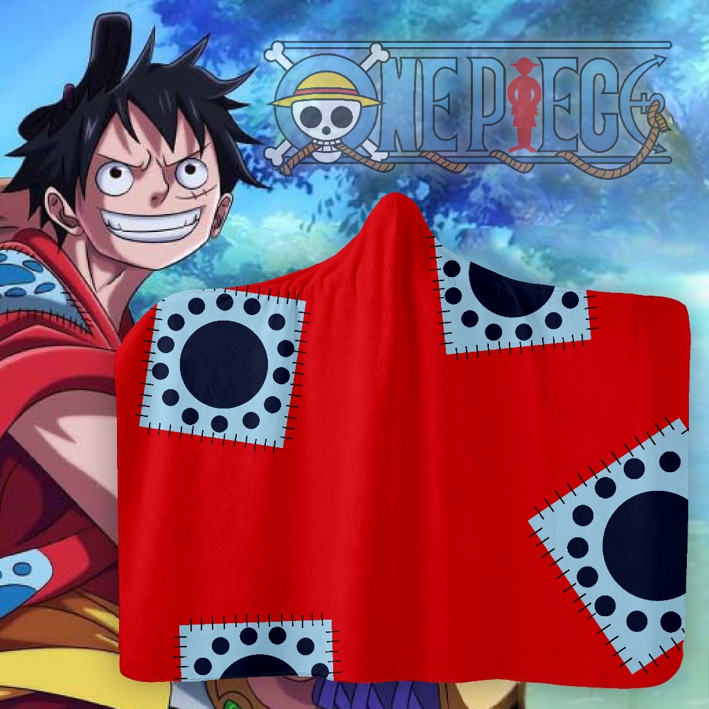 Blanket Anime Game One Pieces Luffy Kimono Wano Selimut Hoodie