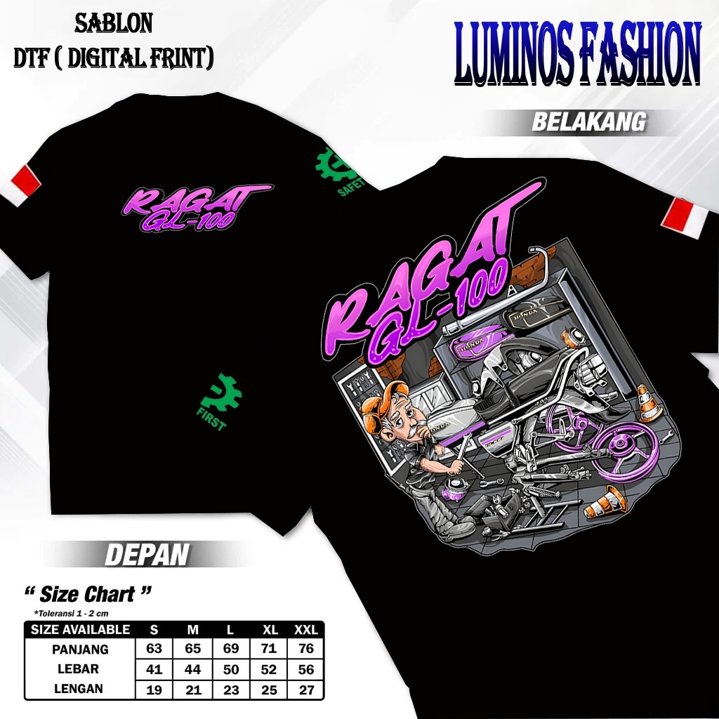 LuminosFashion12 KAOS RAGAT GL 100 - Kaos RACING GL 100 - Tshirt KATA KATA RACING COCOK PRIA DAN WAN