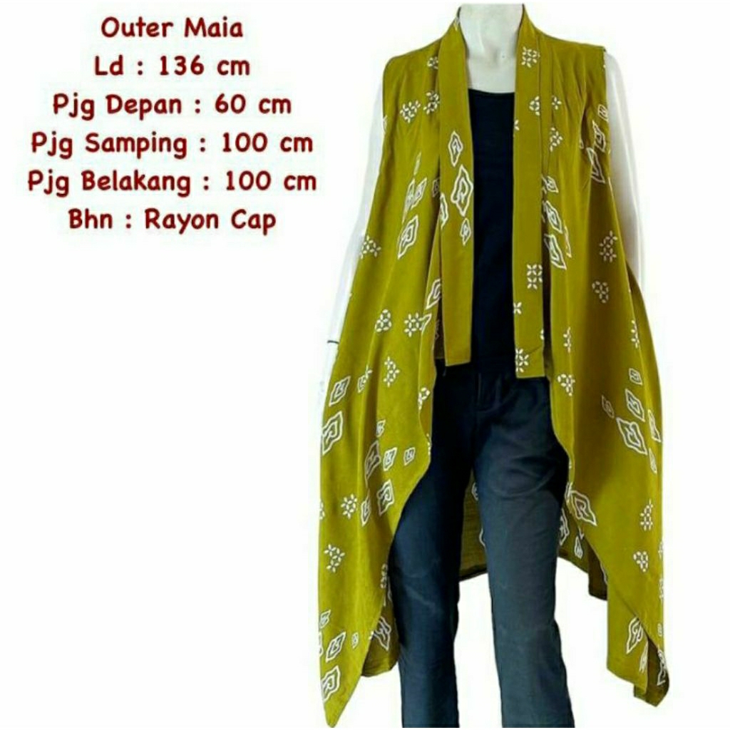 Outer Maia Batik Solo Outer Batik Wanita Outer Tanpa Lengan