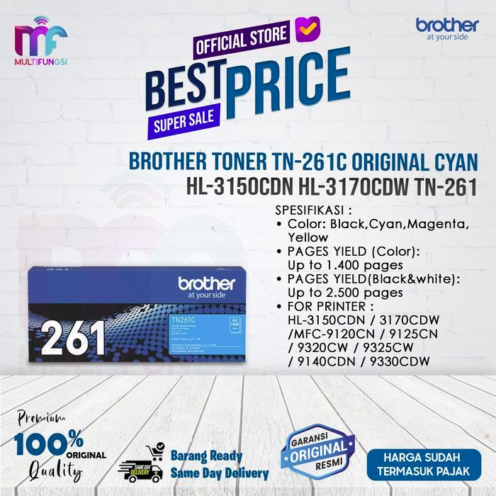 Brother Toner TN-261C Original Cyan / MFC-9330CDW MFC-9140CDN TN-261