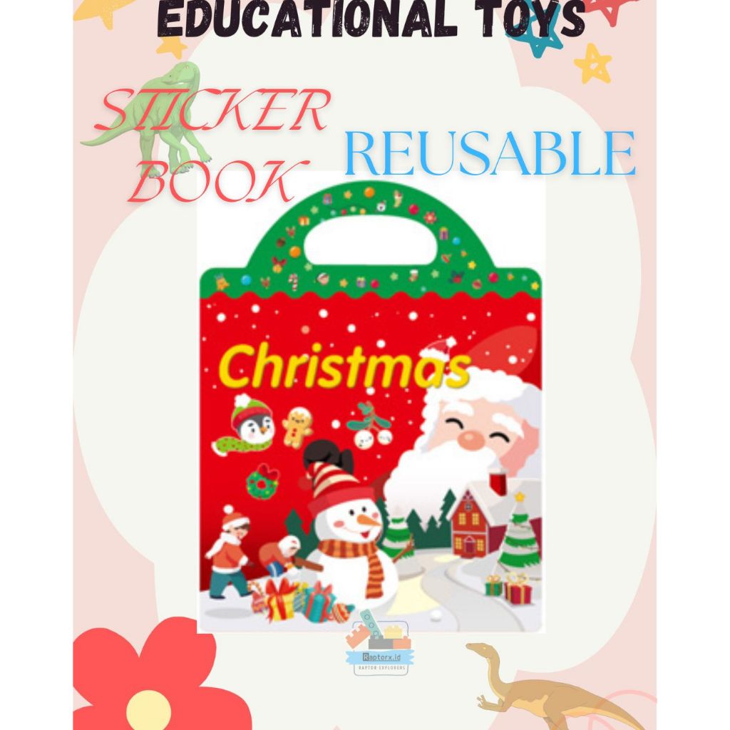 Sticker Book Reusable Buku Stiker Bisa Dilepas Pasang Mainan Edukasi Montesori - Chismas