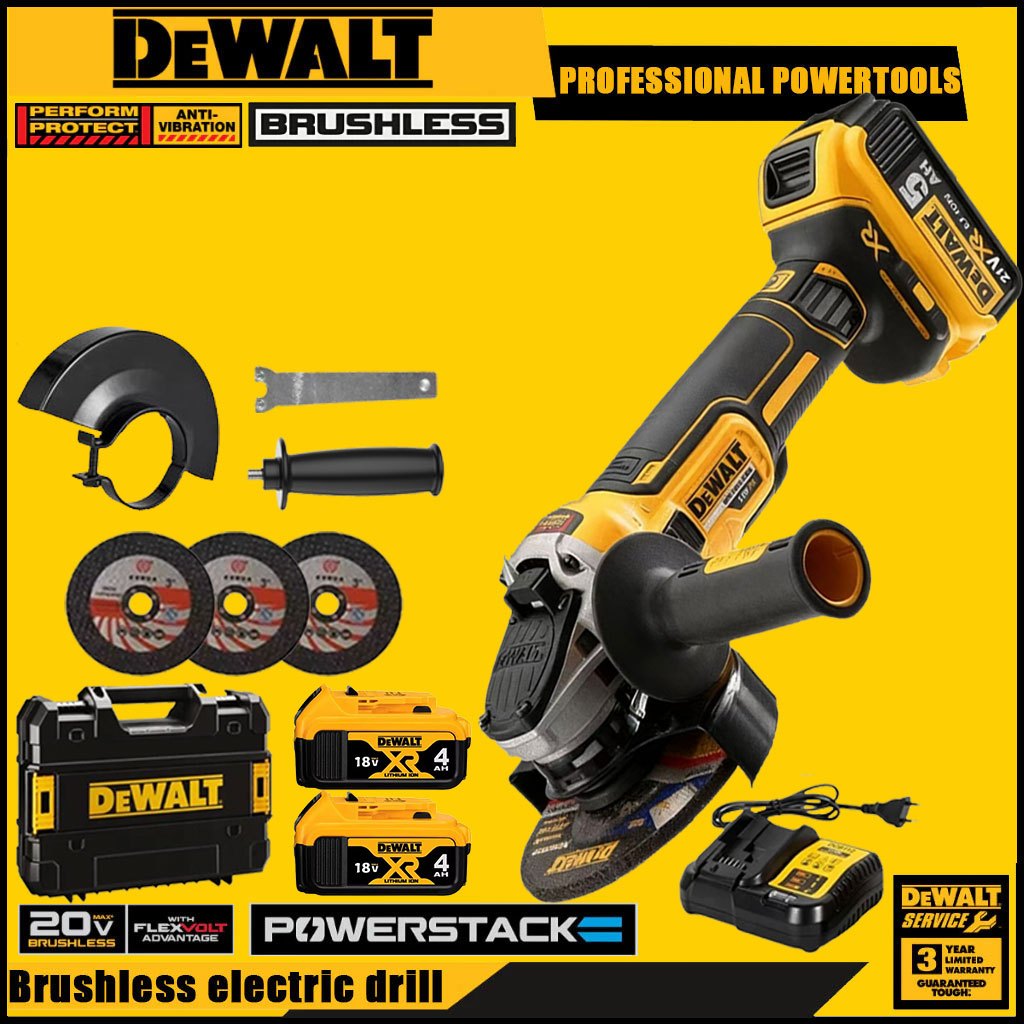 DEWALT 18V cordless grinder, 4500W, brushless motor model DCG409N, grinder, angle grinder, electric
