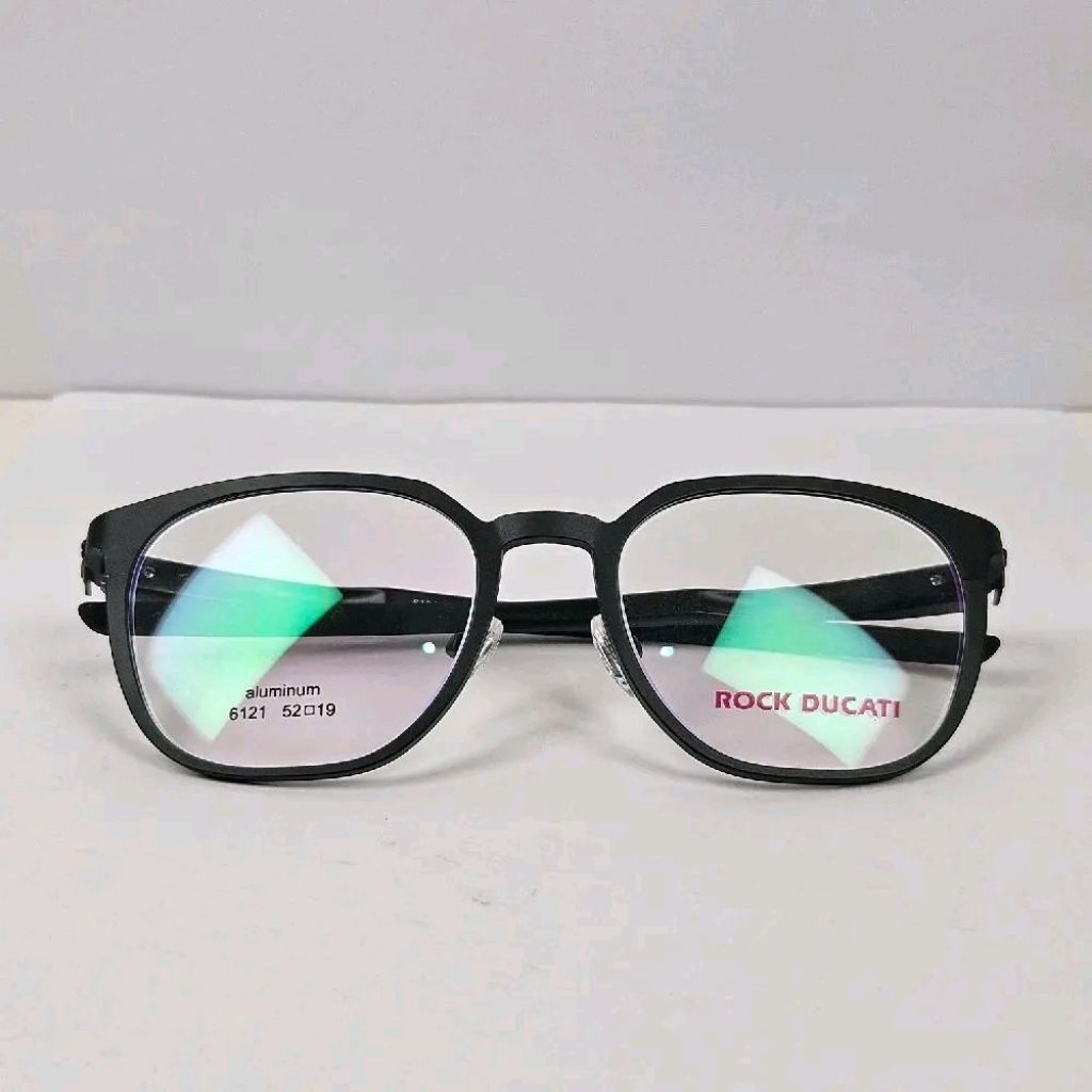 Frame Kacamata ROCK DUCATI 6121 Hitam Aksen Merah Alumunium Ringan Pria Wanita bisa lensa minus Blue
