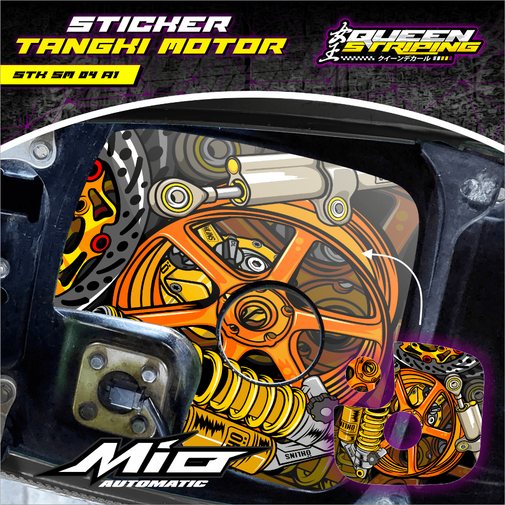 Sticker Pelindung Cover Tangki Motor Mio Sporty Desain Racing Keren-Sticker Motor Mio Sporty Anti Pu