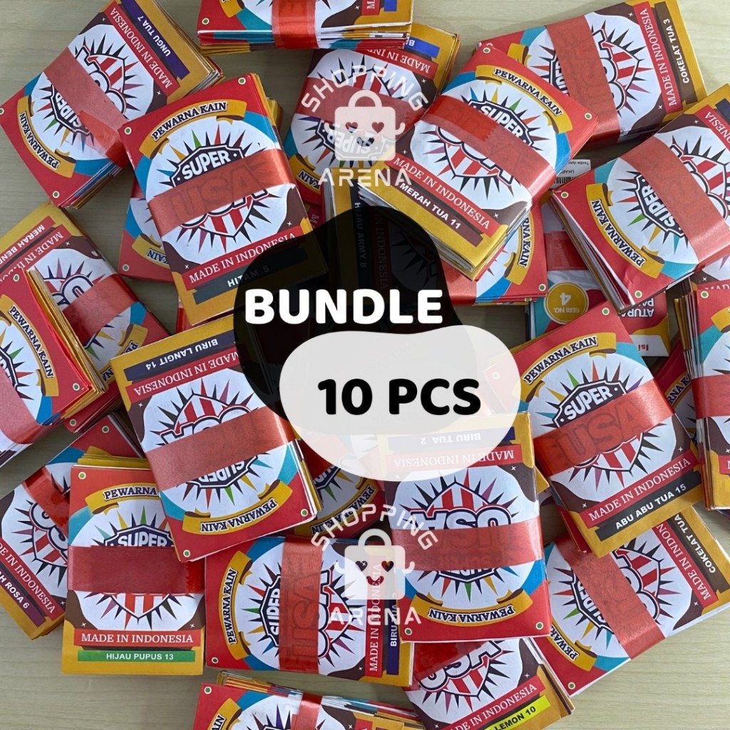 BUNDLE 10PCS Wantex SUPER USA Warna Pekat Permanen Pewarna Tekstil Kain Textile Wantek Baju Naptol K