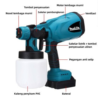 MAKITA 100ML Spray gun elektrik/72V Alat Semprotan Cat Spray/mesin semprot cat minyak cat tembok mul